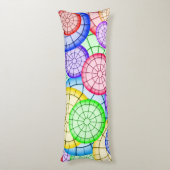 Vibrant Rainbow Concentric Circles Lichaamskussen (Achterkant (Verticaal))