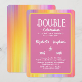 Vibrant Rainbow Dubbele gezamenlijke Verjaardag Vi Kaart