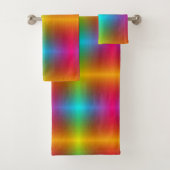 Vibrant rainbow gradient towel set and washcloth  bad handdoek (Insitu)