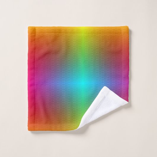 Vibrant rainbow gradient towel set and washcloth  bad handdoek (Wasdoekje)