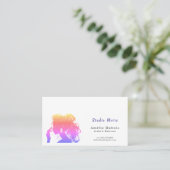 Vibrant Rainbow Hair Stylist Studio Moire QR Code Visitekaartje (Staand voorkant)