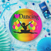 VIBRANT RAINBOW I LOVE DANCING DESIGN PAPIEREN BORDJE (Feest)