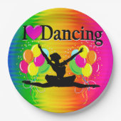 VIBRANT RAINBOW I LOVE DANCING DESIGN PAPIEREN BORDJE (Voorkant)