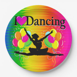 VIBRANT RAINBOW I LOVE DANCING DESIGN PAPIEREN BORDJE