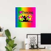 VIBRANT RAINBOW I LOVE DANCING DESIGN POSTER (Thuiskantoor)