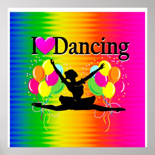 VIBRANT RAINBOW I LOVE DANCING DESIGN POSTER (Voorkant)