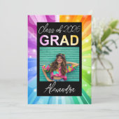 Vibrant Rainbow-klasse van 2018 Foto-Afstuderen Kaart (Staand voorkant)