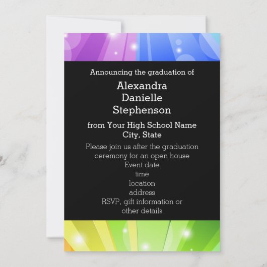 Vibrant Rainbow-klasse van 2018 Foto-Afstuderen Kaart (Achterkant)