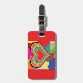 Vibrant Rainbow Layered Heart Abstract Bagagelabel (Voorkant verticaal)