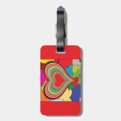 Vibrant Rainbow Layered Heart Abstract Bagagelabel (Achterkant verticaal)