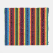 Vibrant Rainbow Mexican Serape Stripes Fleece Deken (Voorkant (Horizontaal))