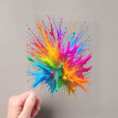 Vibrant Rainbow Paint Splatter Explosion Acryl Uitnodigingen (Insitu (Draagbaar))