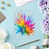 Vibrant Rainbow Paint Splatter Explosion Acryl Uitnodigingen (Insitu (Huwelijk))