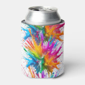 Vibrant Rainbow Paint Splatter Explosion Blikjeskoeler (Blikje Voorkant)