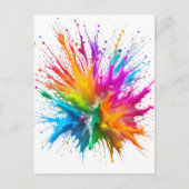 Vibrant Rainbow Paint Splatter Explosion Briefkaart (Voorkant)