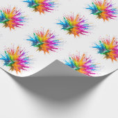 Vibrant Rainbow Paint Splatter Explosion Cadeaupapier (Hoek)