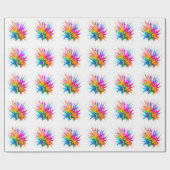 Vibrant Rainbow Paint Splatter Explosion Cadeaupapier (Vlak)