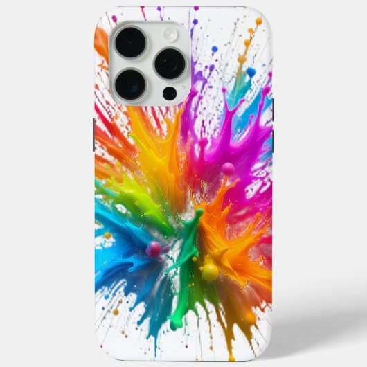 Vibrant Rainbow Paint Splatter Explosion Case-Mate iPhone Case (Achterkant)