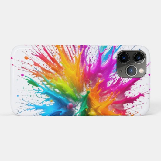 Vibrant Rainbow Paint Splatter Explosion Case-Mate iPhone Case (Achterkant (horizontaal))