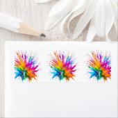 Vibrant Rainbow Paint Splatter Explosion Etiket (Insitu)