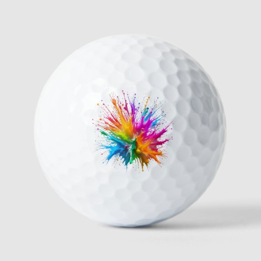 Vibrant Rainbow Paint Splatter Explosion Golfballen (Voorkant)