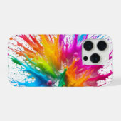 Vibrant Rainbow Paint Splatter Explosion iPhone Hoesje (Achterkant horizontaal)