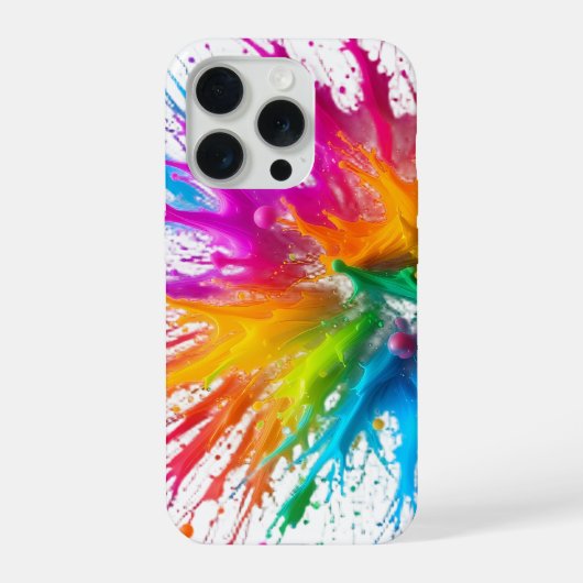 Vibrant Rainbow Paint Splatter Explosion iPhone Hoesje (Achterkant)