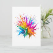 Vibrant Rainbow Paint Splatter Explosion Kaart (Staand voorkant)