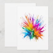 Vibrant Rainbow Paint Splatter Explosion Kaart (Voorkant / Achterkant)