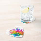 Vibrant Rainbow Paint Splatter Explosion Kartonnen Onderzetters (Insitu)