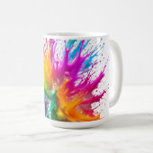 Vibrant Rainbow Paint Splatter Explosion Koffiemok (Voorkant rechts)