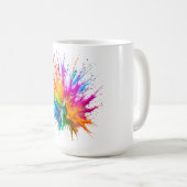 Vibrant Rainbow Paint Splatter Explosion Koffiemok (Voorkant rechts)