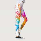 Vibrant Rainbow Paint Splatter Explosion Leggings (Rechts)