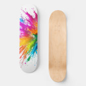 Vibrant Rainbow Paint Splatter Explosion Persoonlijk Skateboard (Voorkant)