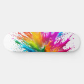 Vibrant Rainbow Paint Splatter Explosion Persoonlijk Skateboard (Horizontaal)
