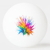 Vibrant Rainbow Paint Splatter Explosion Pingpongbal (Achterkant)