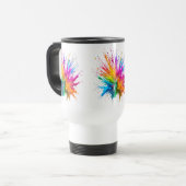 Vibrant Rainbow Paint Splatter Explosion Reisbeker (Voorkant links)