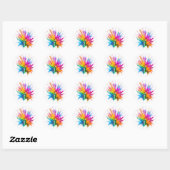 Vibrant Rainbow Paint Splatter Explosion Ronde Sticker (Vel)