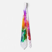 Vibrant Rainbow Paint Splatter Explosion Stropdas (Voorkant)