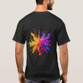 Vibrant Rainbow Paint Splatter Explosion T-shirt (Achterkant)
