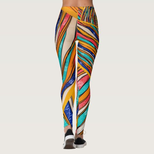 Vibrant Rainbow Pattern Girl's Leggings (Achterkant)