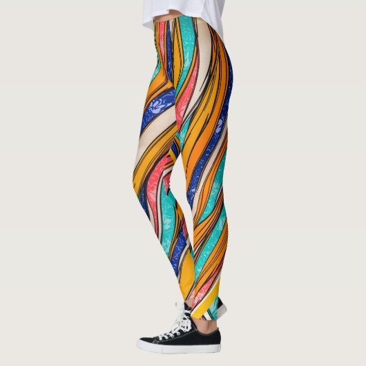 Vibrant Rainbow Pattern Girl's Leggings (Links)
