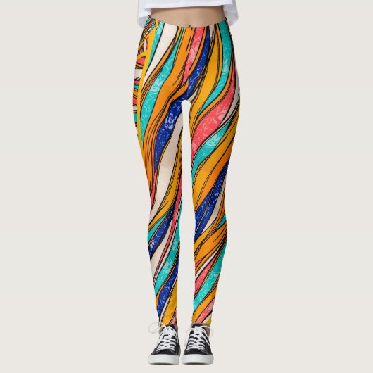 Vibrant Rainbow Pattern Girl's Leggings (Voorkant)