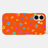 Vibrant Rainbow Paw & Heart Orange Case-Mate iPhone Case (Achterkant (horizontaal))