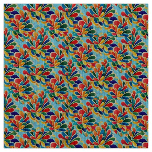 Vibrant Rainbow Petal Bloom Pattern Stof (Swatch)
