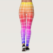 Vibrant Rainbow Plaid Gradient Design Leggings (Achterkant)