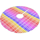 Vibrant Rainbow Plaid Gradient Digital Background Kerstboom Rok (Gekanteld)