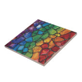 Vibrant Rainbow Pride Glass Mosaic Tegeltje (Zijkant)