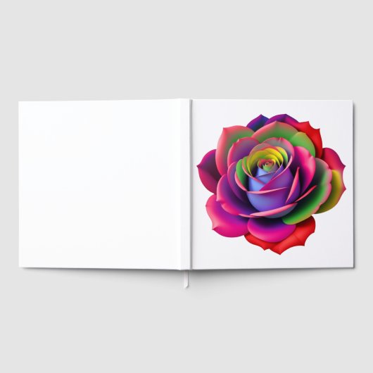 Vibrant Rainbow Roos Art Gastenboek (Volledig)