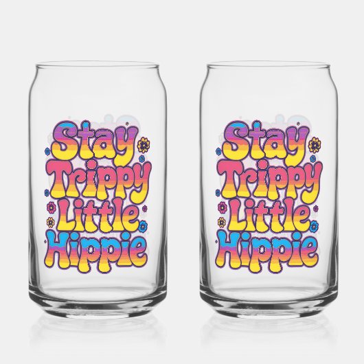 Vibrant Rainbow Stay Trippy Hippie Quote Blikvorm Glas (Voorkant)